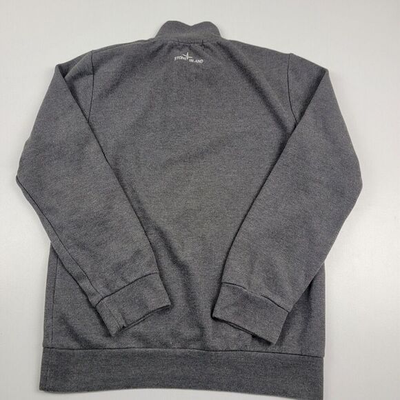 Stone Island Button 1/4 Gray Wool Sweater Men's Medium Long Sleeve - Picture 9 of 13